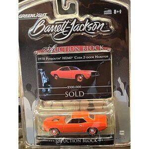 Greenlight Barrett Jackson Auction Block 1970 Plymouth HEMI Cuda 2 Door Hardtop